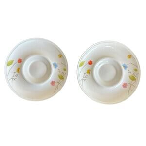 Vintage Mikasa Just Flowers A4-182 Bone China Cup Saucer Plates Japan Set of 2